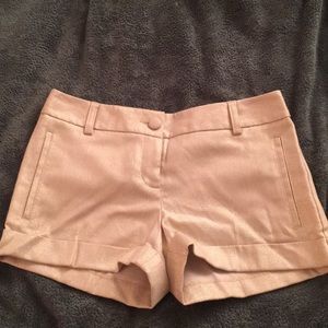 Express gold textured shorts